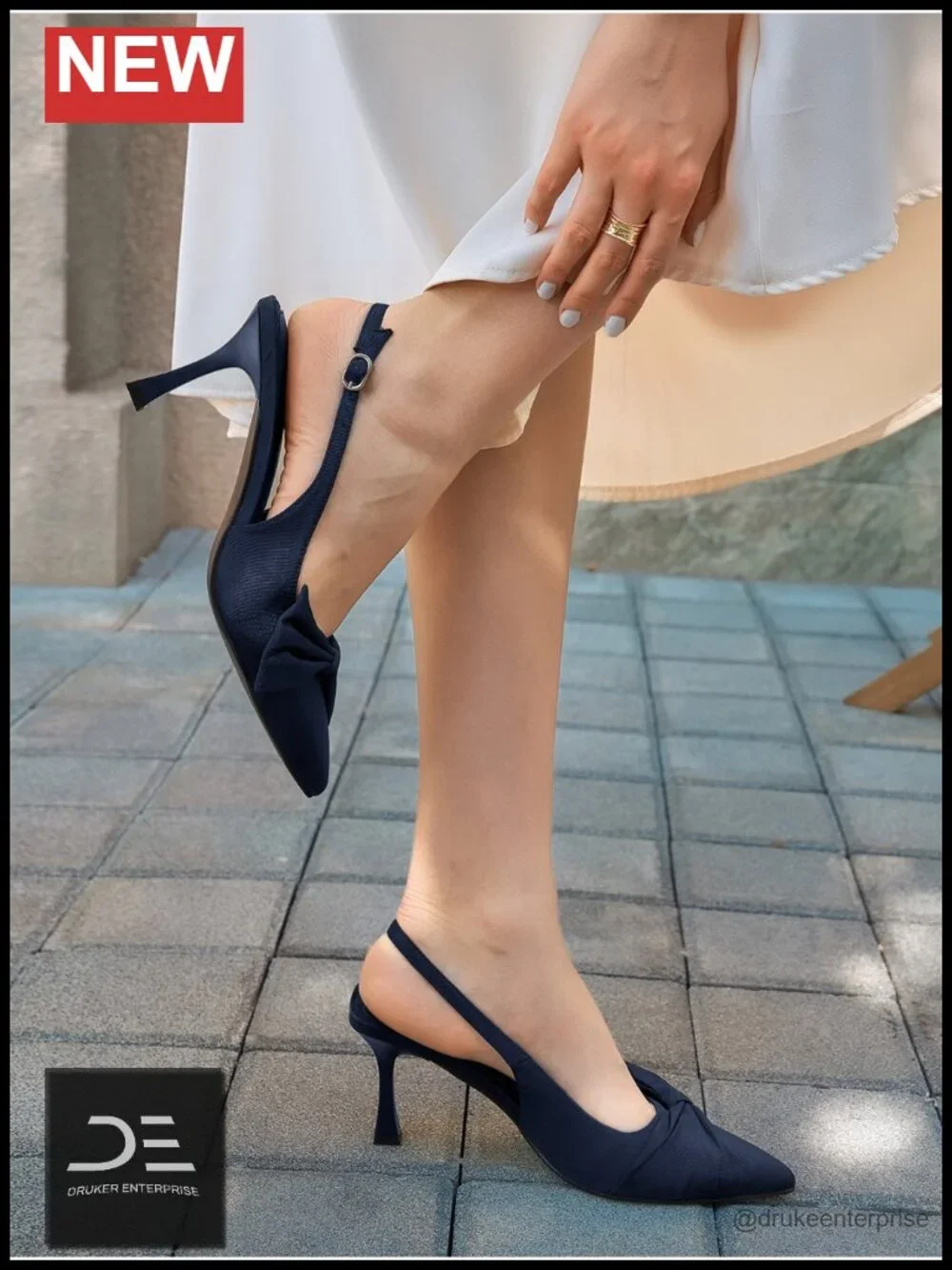 Coutgo Womens Slingback High Heels Bow Tie Closed Pointed Toe Pumps Wedding